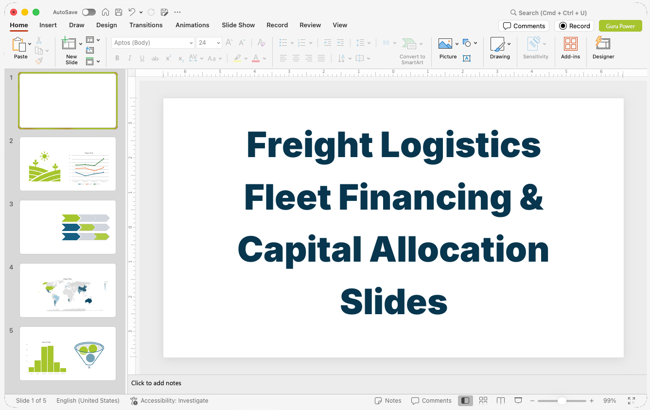 Freight Logistics Fleet Financing & Capital Allocation Slides
