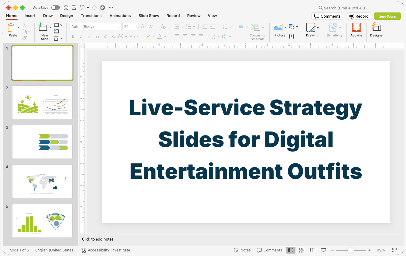 Live-Service Strategy Slides for Digital Entertainment Outfits