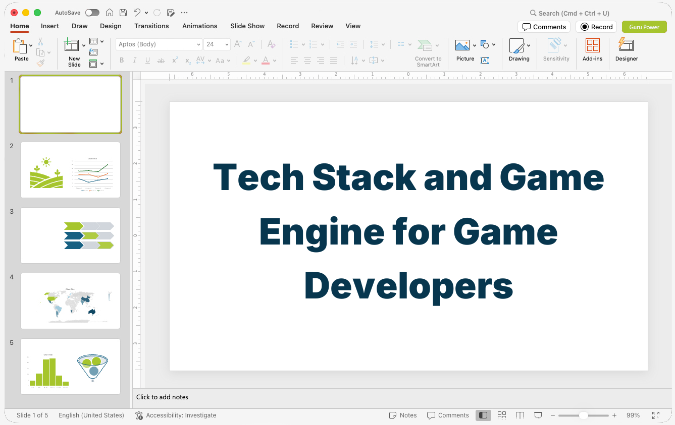 Tech Stack and Game Engine Presentation for Game Developers