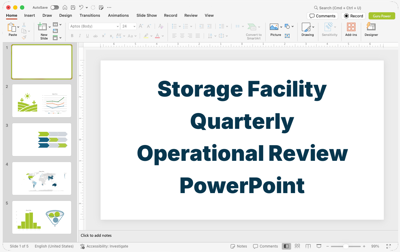 Storage Facility Quarterly Operational Review PowerPoint