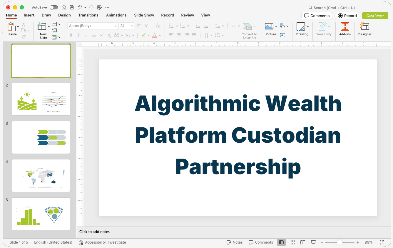Algorithmic Wealth Platform Custodian Partnership Pitch-Deck