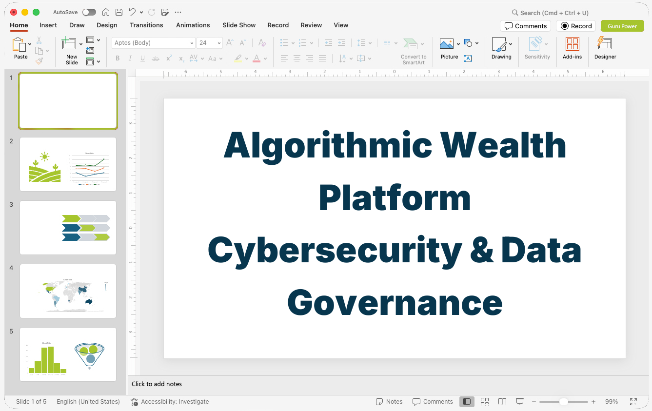 Algorithmic Wealth Platform Cybersecurity & Data Governance Presentation