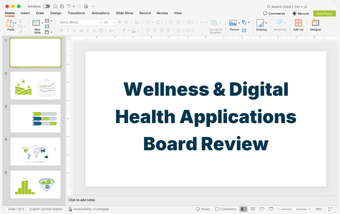 Wellness & Digital Health Applications Board Review Pitch-Deck