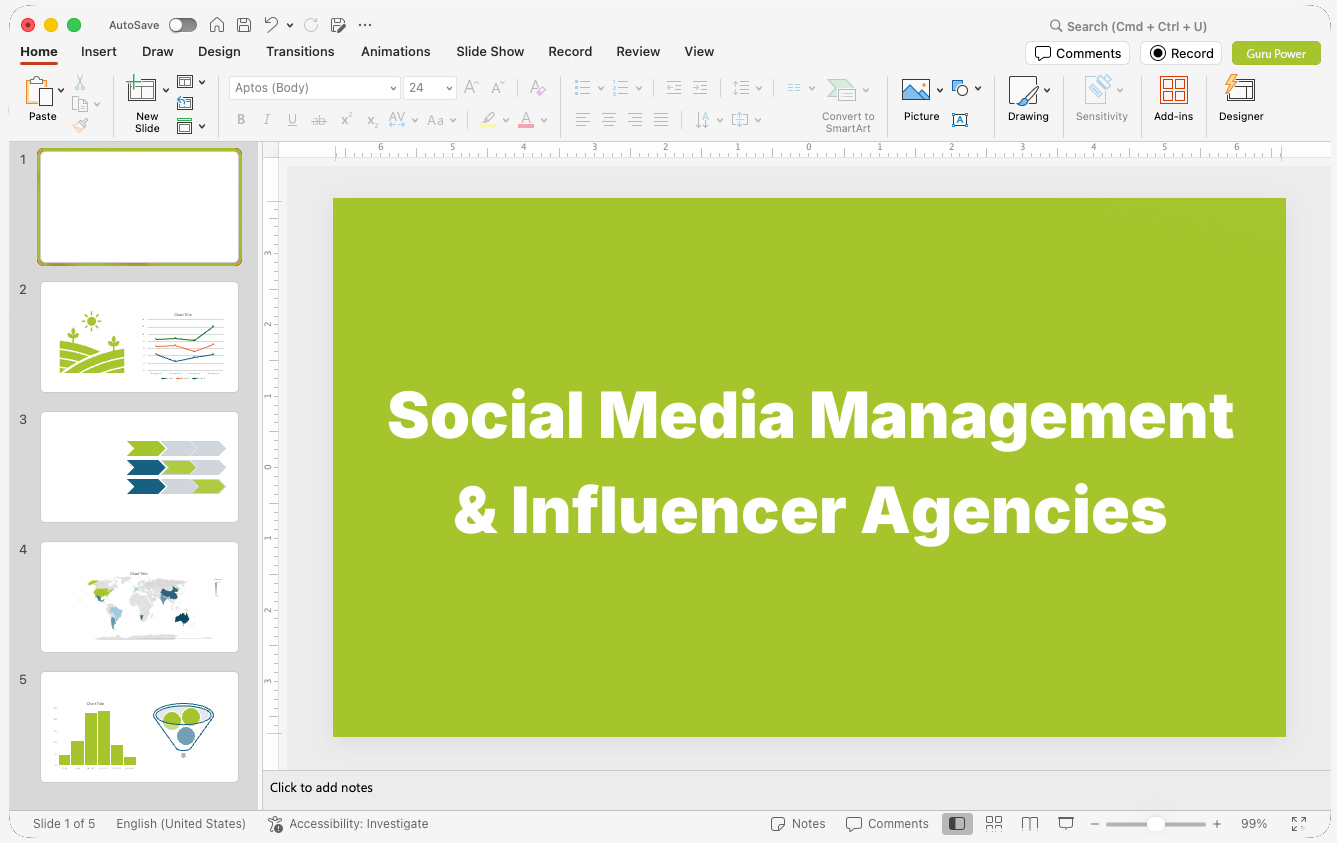 Social Media Management & Influencer Agencies Presentations