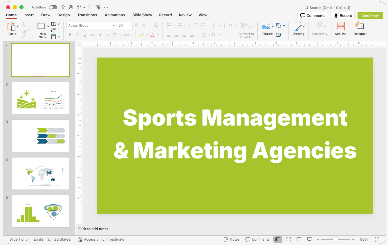 Sports Management & Marketing Agencies Presentations