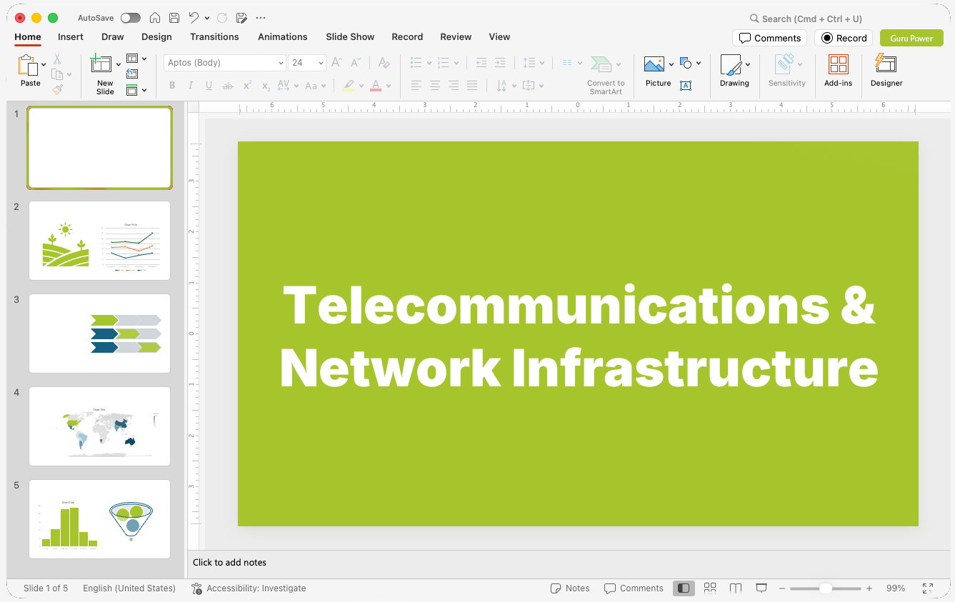 Telecommunications & Network Infrastructure Presentations