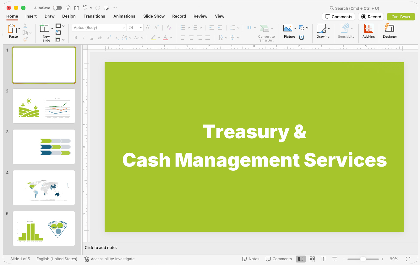 Treasury & Cash Management Services Presentations