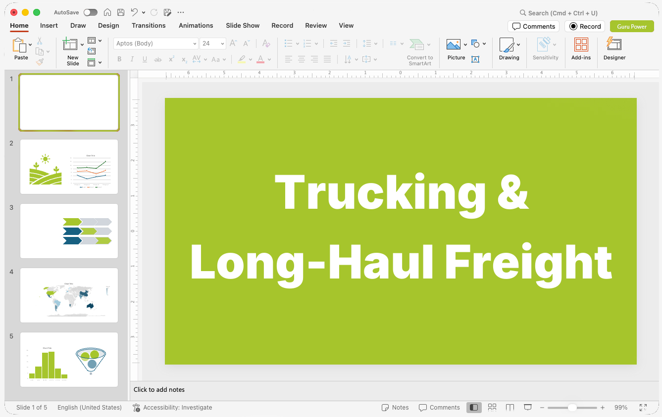 Trucking & Long-Haul Freight Presentations